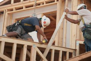 construction workers building house